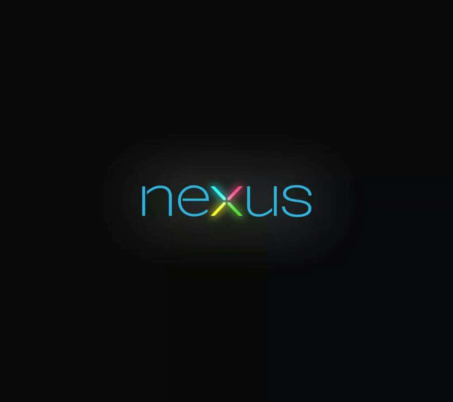 Neon rainbow text reading nexus on a black background — Nexus 5 Wallpaper