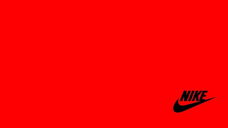 Fondo rojo con logotipo Nike negro y texto en la esquina inferior derecha — Nike Rojo Fondos de pantalla