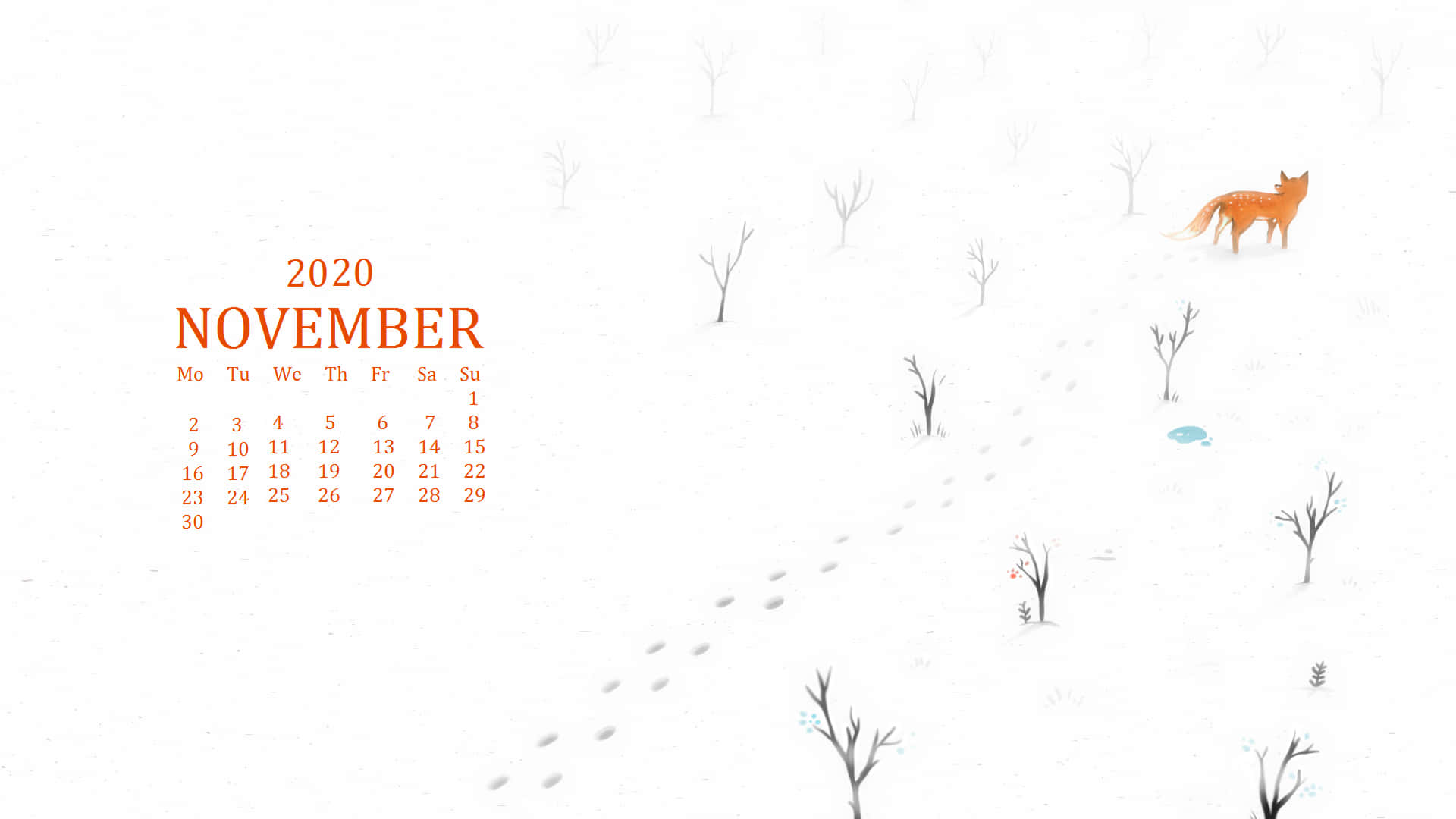 November 2020 Kalender Bakgrunnsbildet