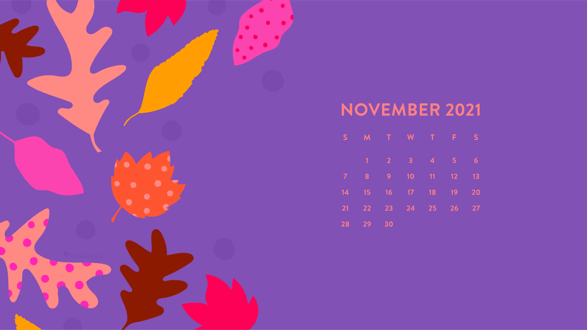 November 2021 Kalender Wallpaper