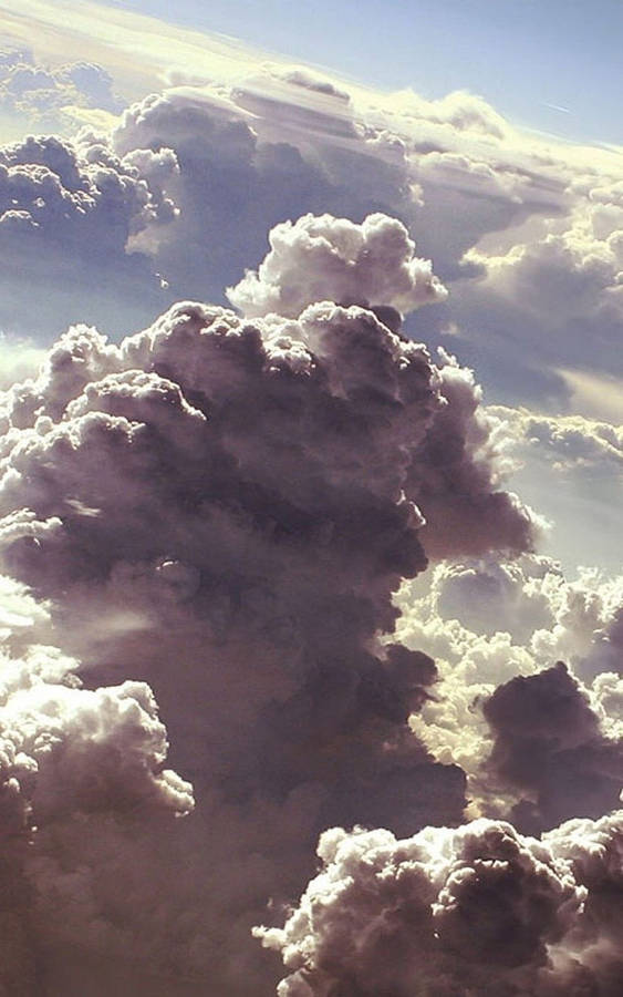 Nuvens Estéticas Papel de Parede