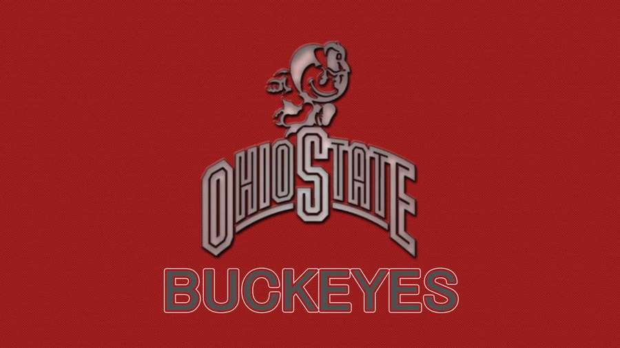 Ohio State Buckeyes athletic logo on red textured background — Ohio Background