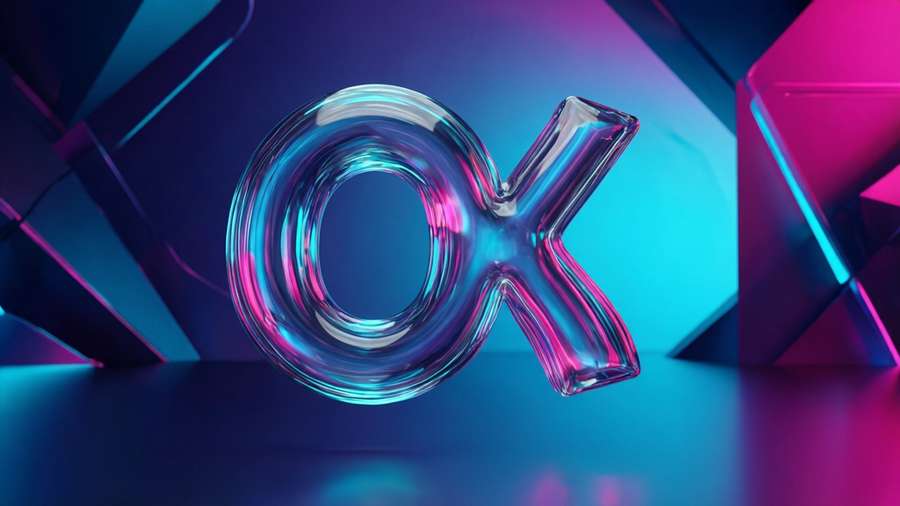 A futuristic 3D OK sign with neon gradients — Okay Background