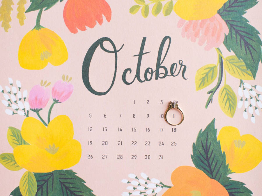 Oktober 2020 Kalender Achtergrond