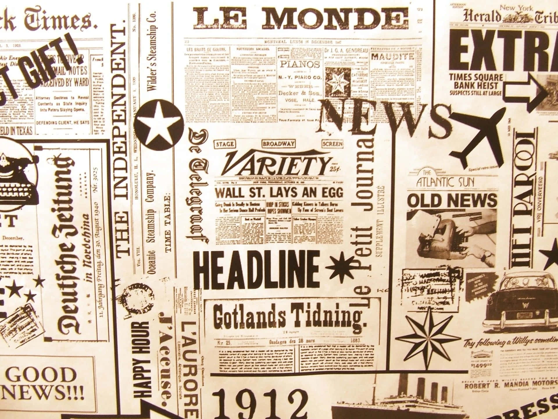 Old Newspaper Background Wallpaper