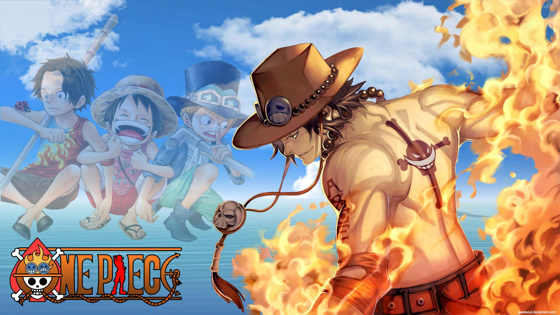 One Piece Ace Background Wallpaper