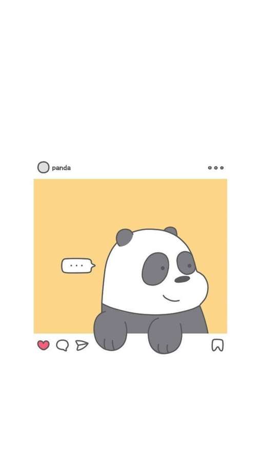 A cartoon panda with a speech bubble in a social media post layout. — Panda We Bare Bears Wallpaper