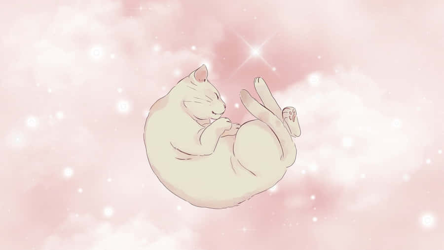 Pastel Cat Aesthetic Wallpaper