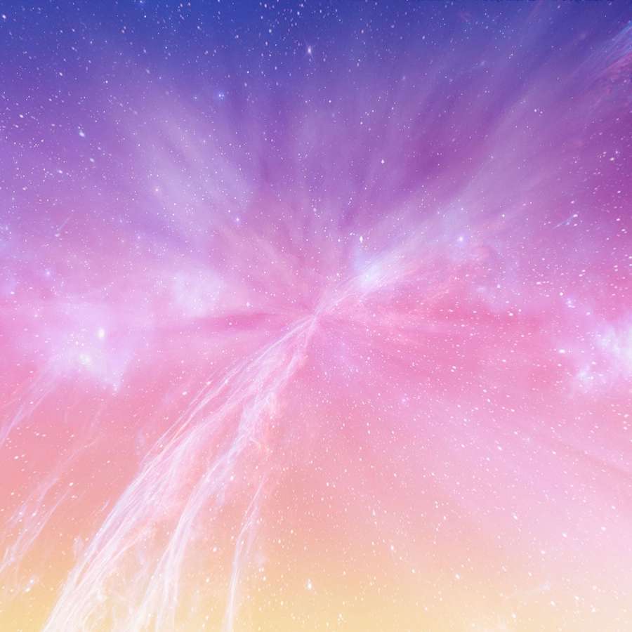 Vibrant cosmic nebula with stars in pink purple and yellow hues. — Pastel Galaxy Wallpaper