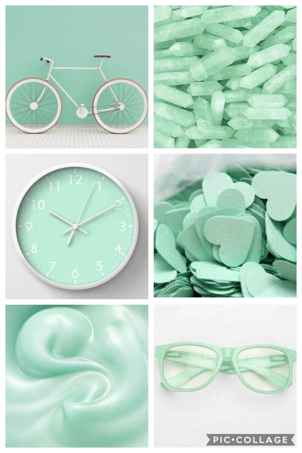 Pastel Groene Esthetiek Laptop Achtergrond