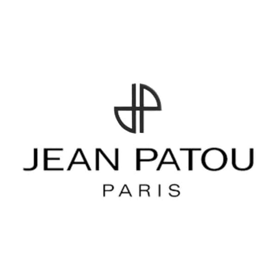 Jean Patou Paris fashion brand logo in black text and monogram on white background. — Patou Wallpaper