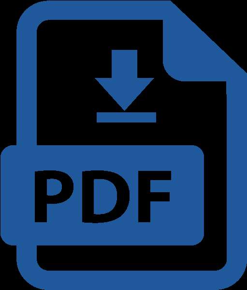 Blue PDF file download icon with arrow — Pdf PNG
