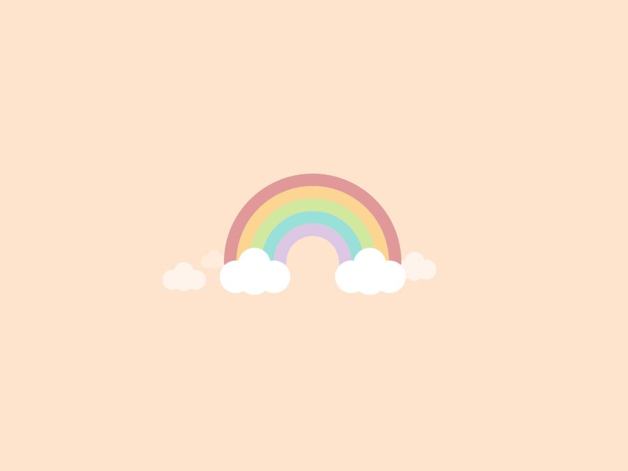 Pelangi Lucu Pastel Wallpaper