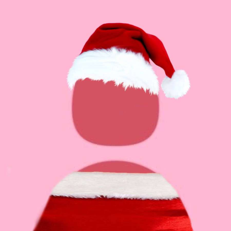 Silhouette einer Person in Weihnachtsmannmütze vor rosa Hintergrund — Pfp Wallpaper