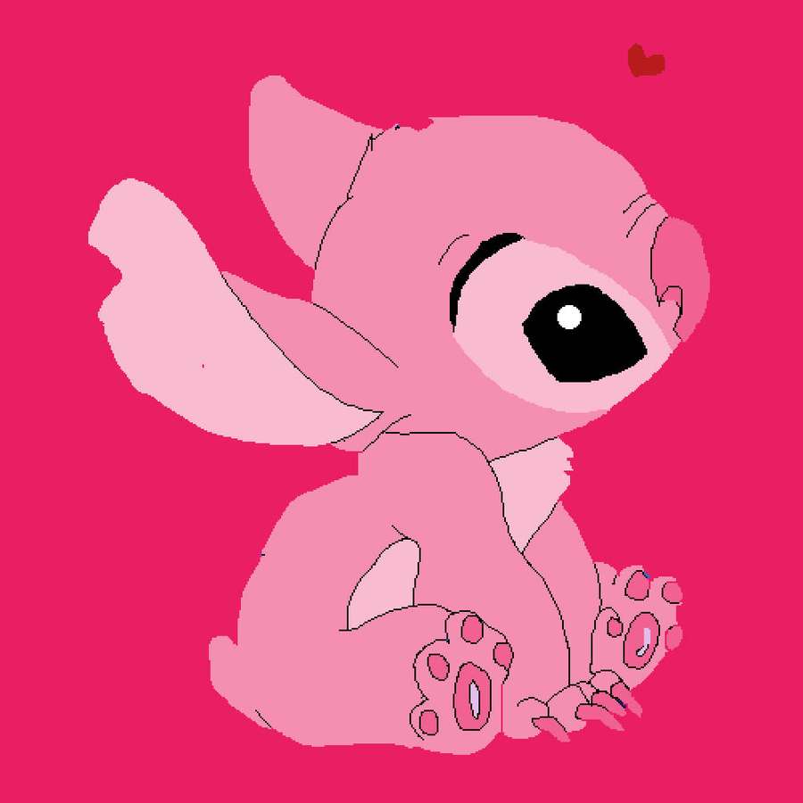 Un alienígena rosa de dibujos animados con un ojo grande se sienta lindo con un corazón flotante. — Pfp rosa Fondos de pantalla