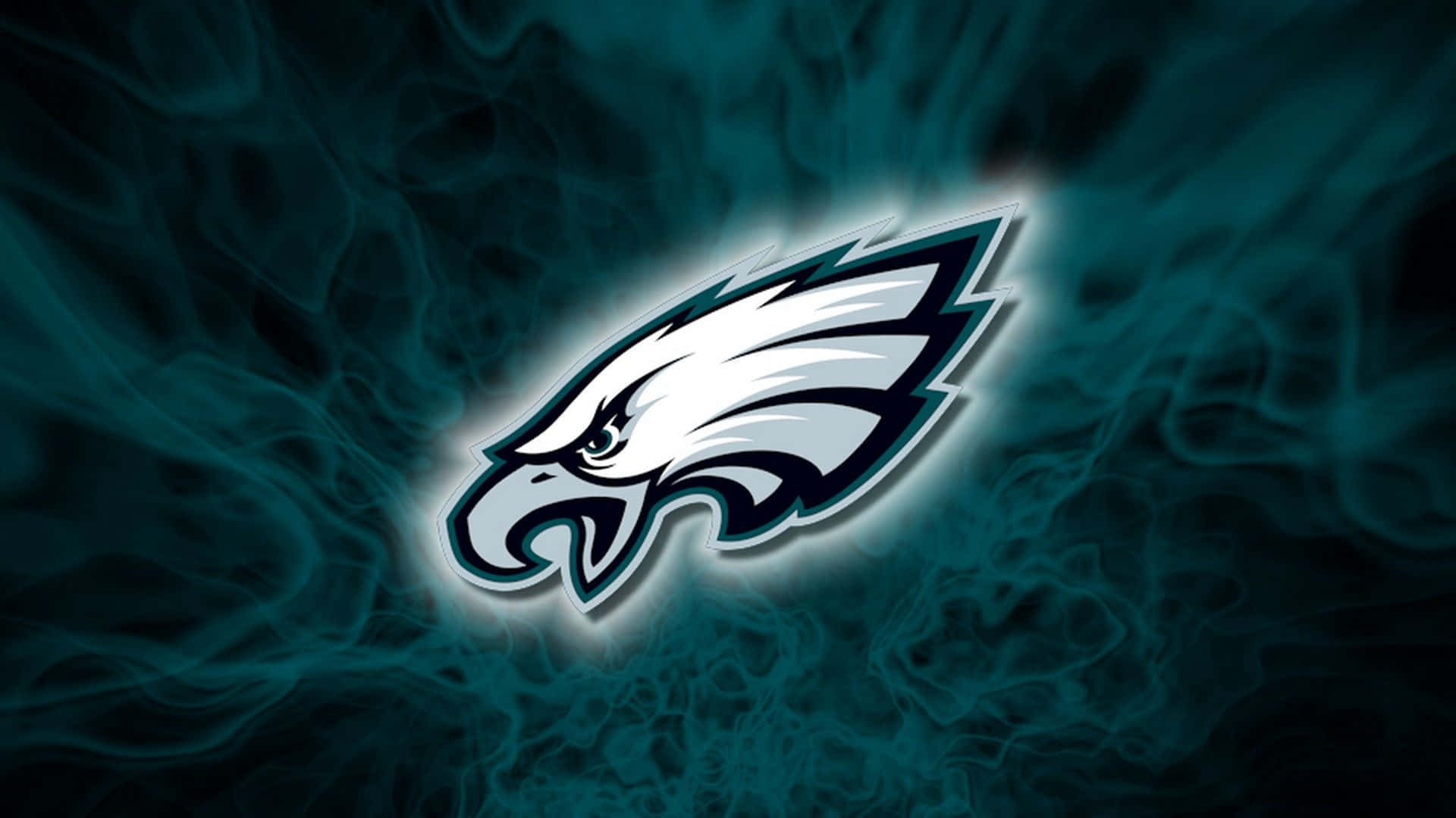 Philadelphia Eagles-Logo leuchtet in türkisfarbenem Rauch — Philadelphia Eagles Wallpaper