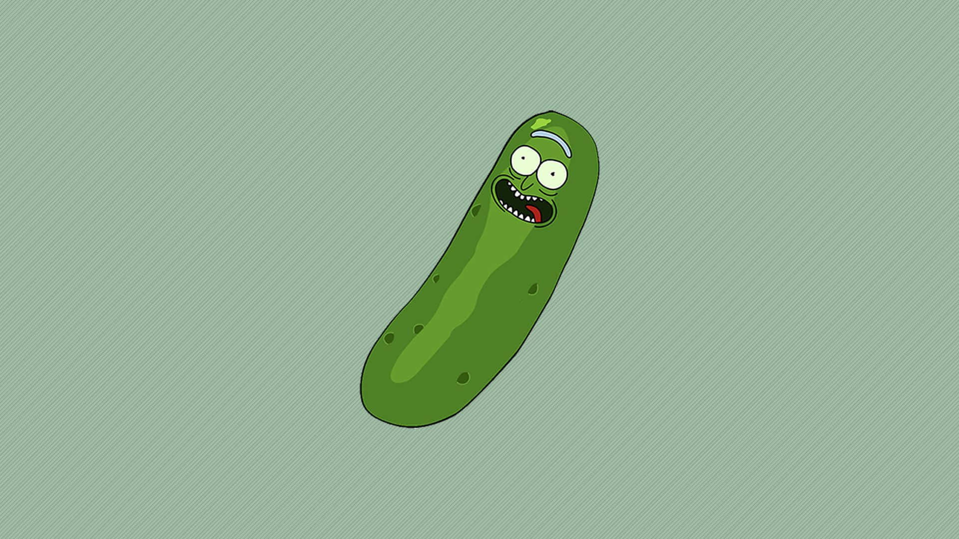 Sarjakuvakurkku, jolla on kauhistunut ilme vihreällä teksturoidulla taustalla. — Pickle Rick Taustakuvat