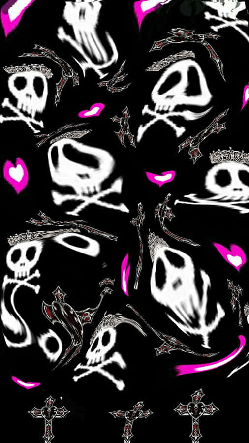 Pink Black And White Background Wallpaper