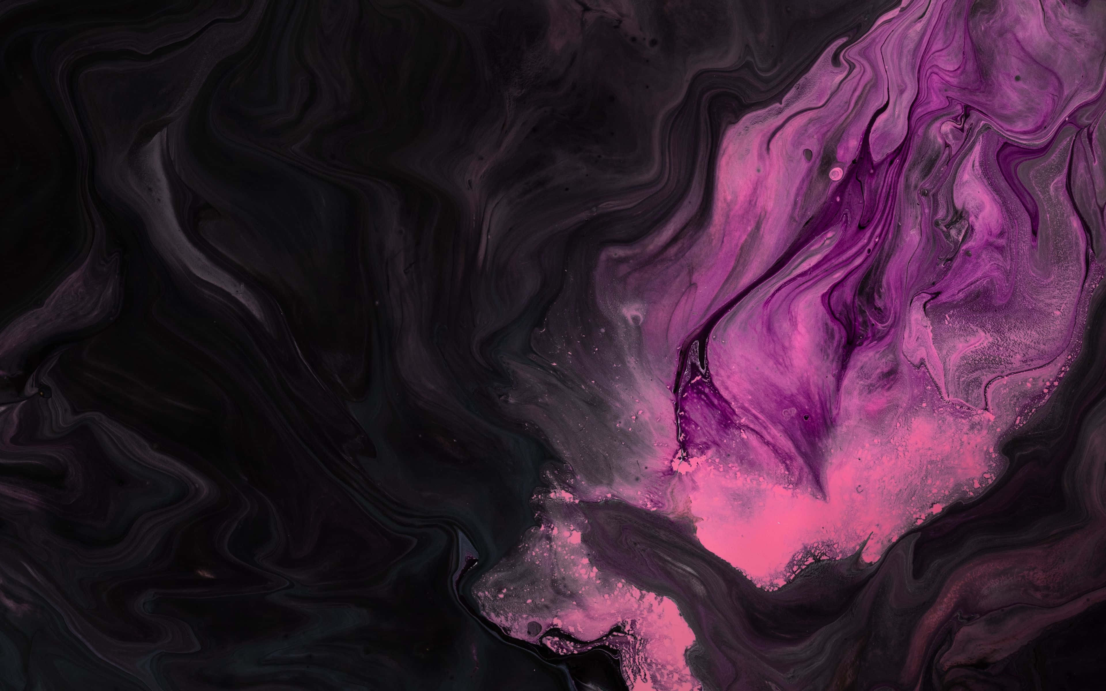 Abstract fluid art with swirling magenta and black inks. — Pink Black Background