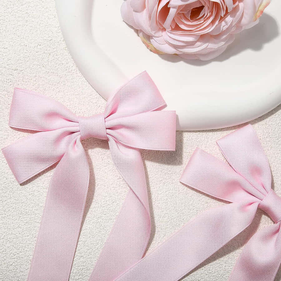 Pink Bow Aesthetic Wallpaper