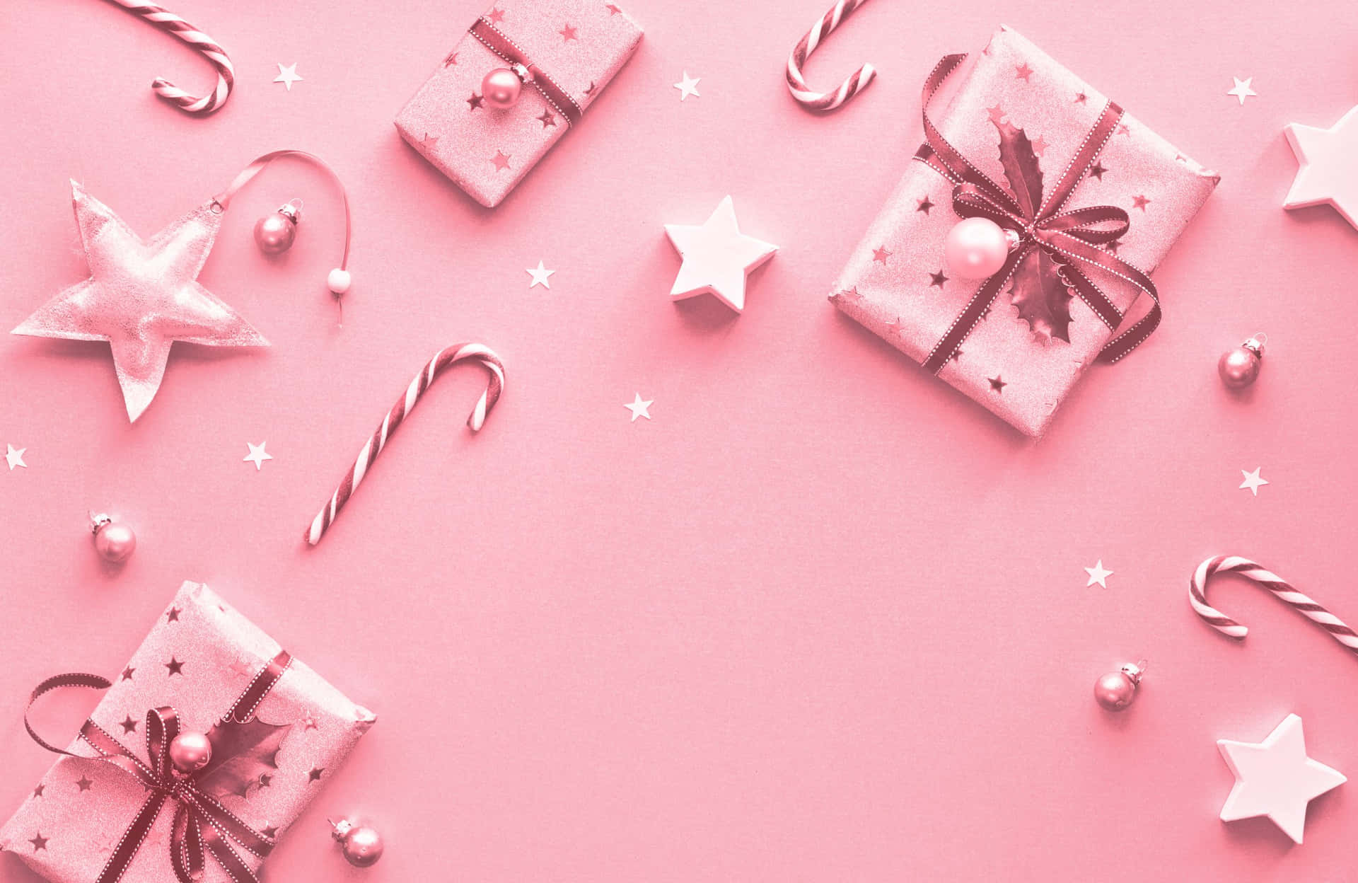 Pink Christmas Background Wallpaper