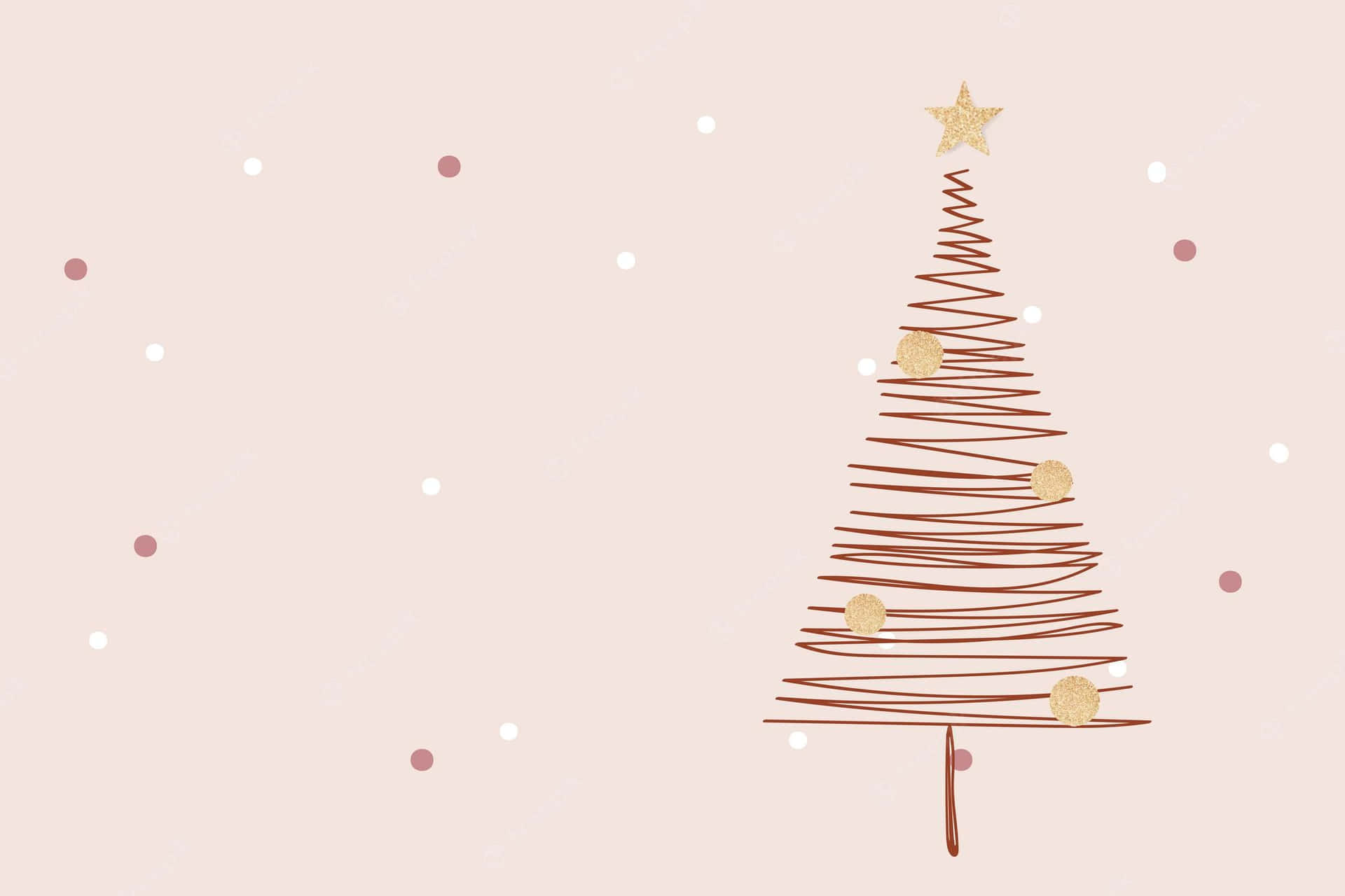 Pink Christmas Tree Background Wallpaper