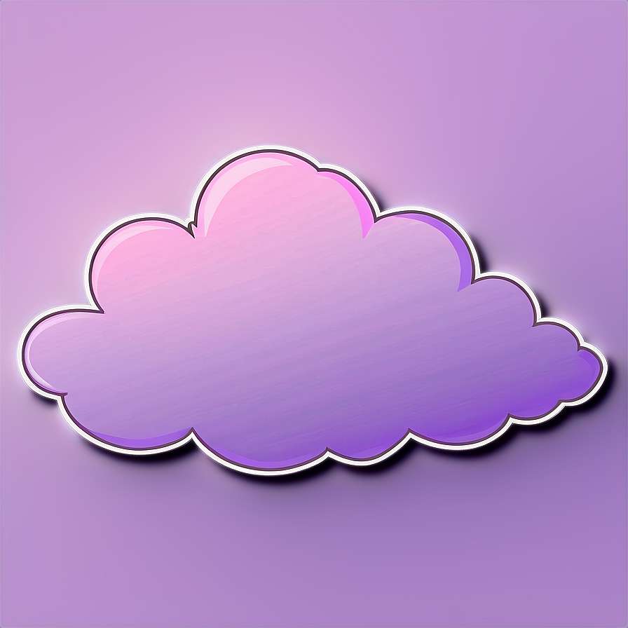 A stylized purple and pink cloud with a white border on a lavender background. — Pink Cloud PNG