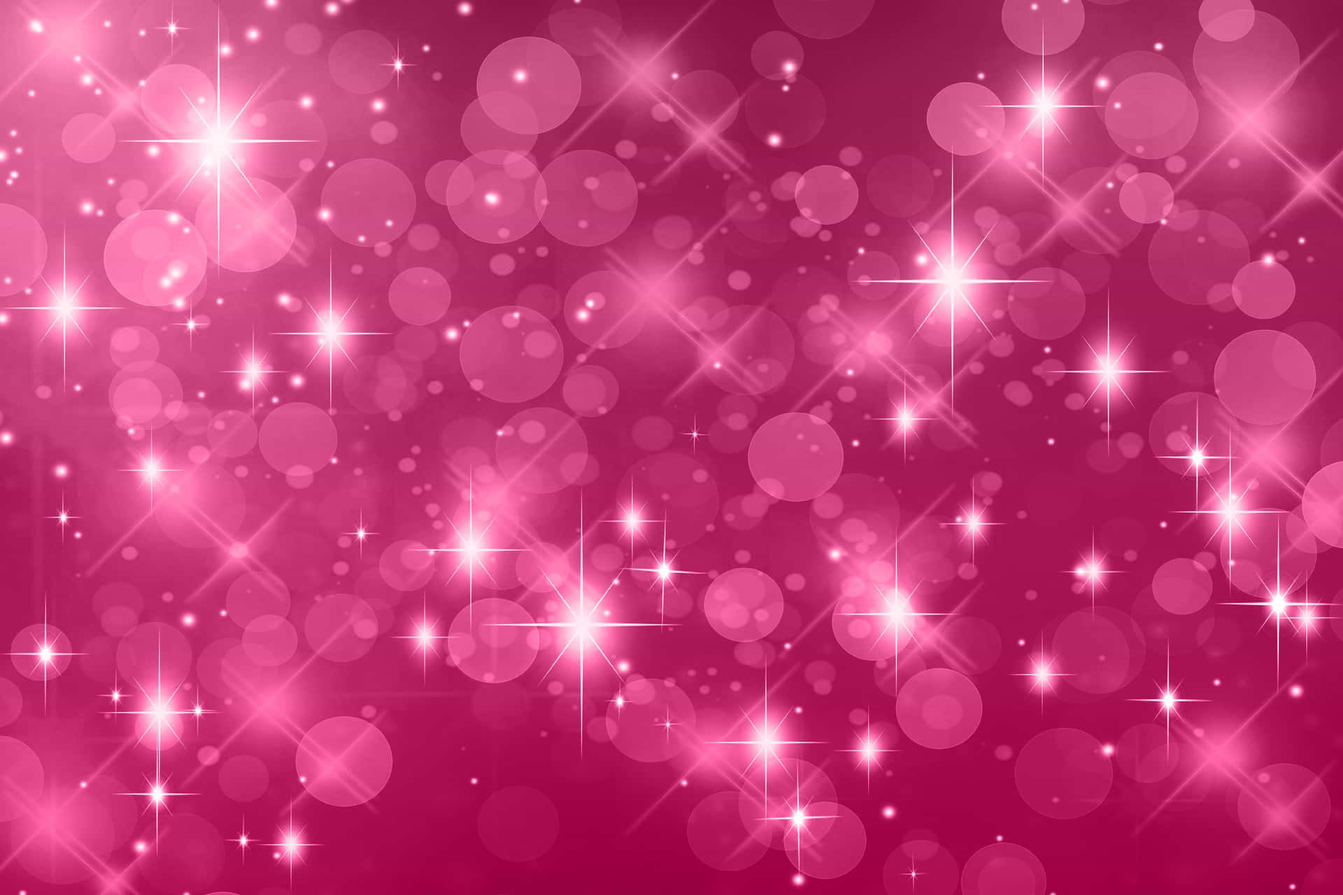 Pink background with sparkling lights and glowing circles for festive designs. — Pink Color Background