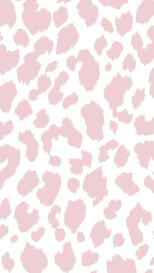 Pink leopard print pattern on white background — Pink Cow Print Background