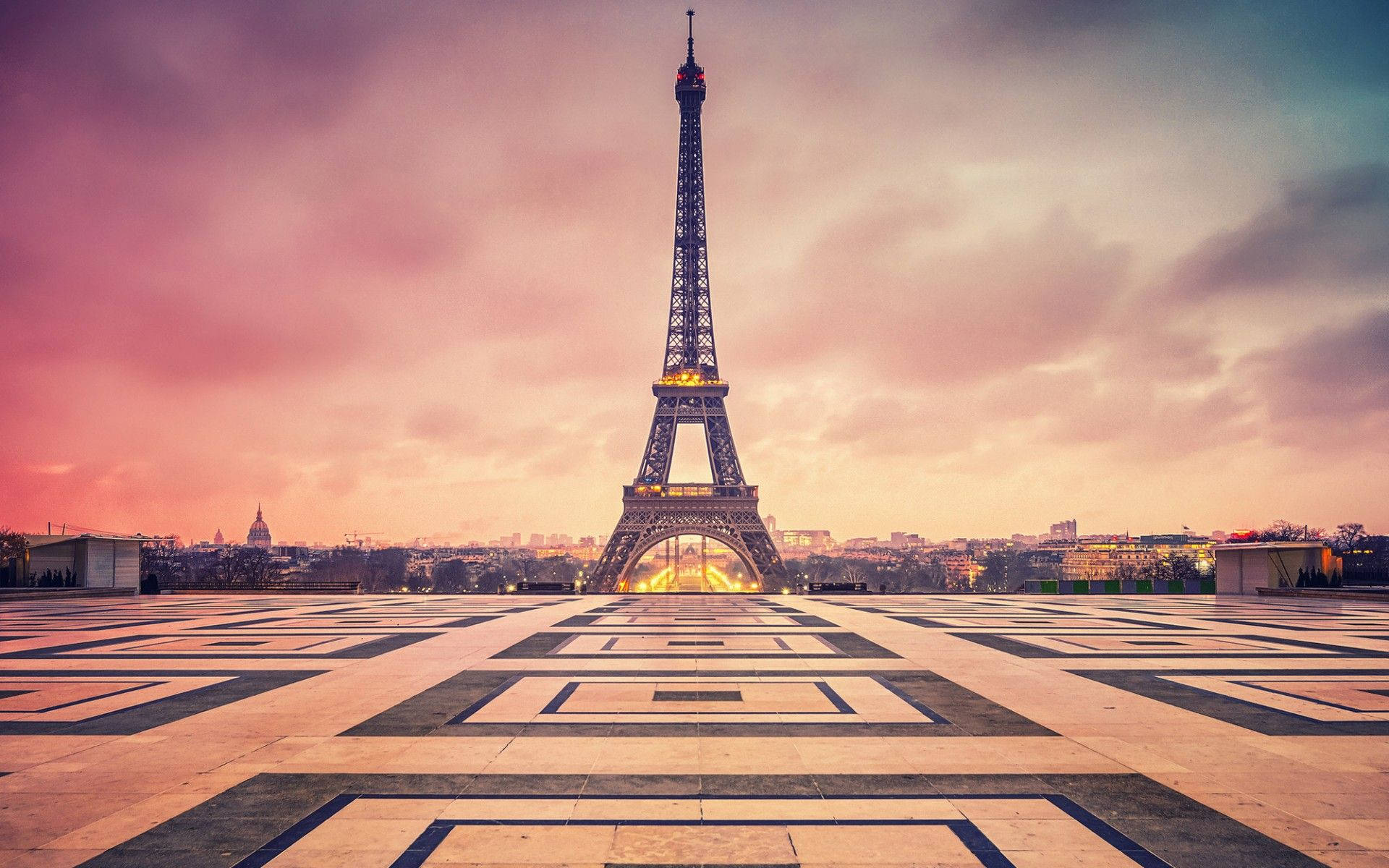 Pink Eiffel Tower Background Wallpaper