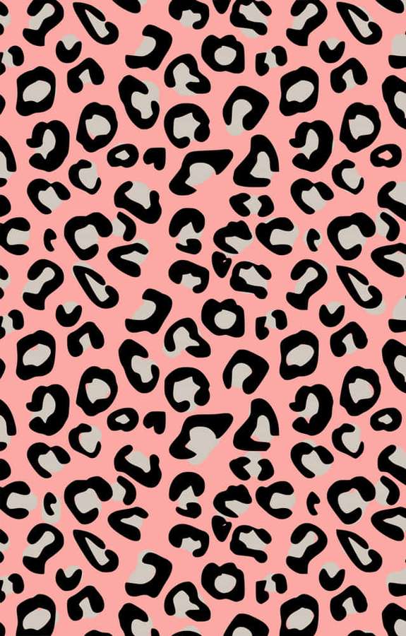Pink background with black and gray leopard print spots. — Pink Leopard Print Background