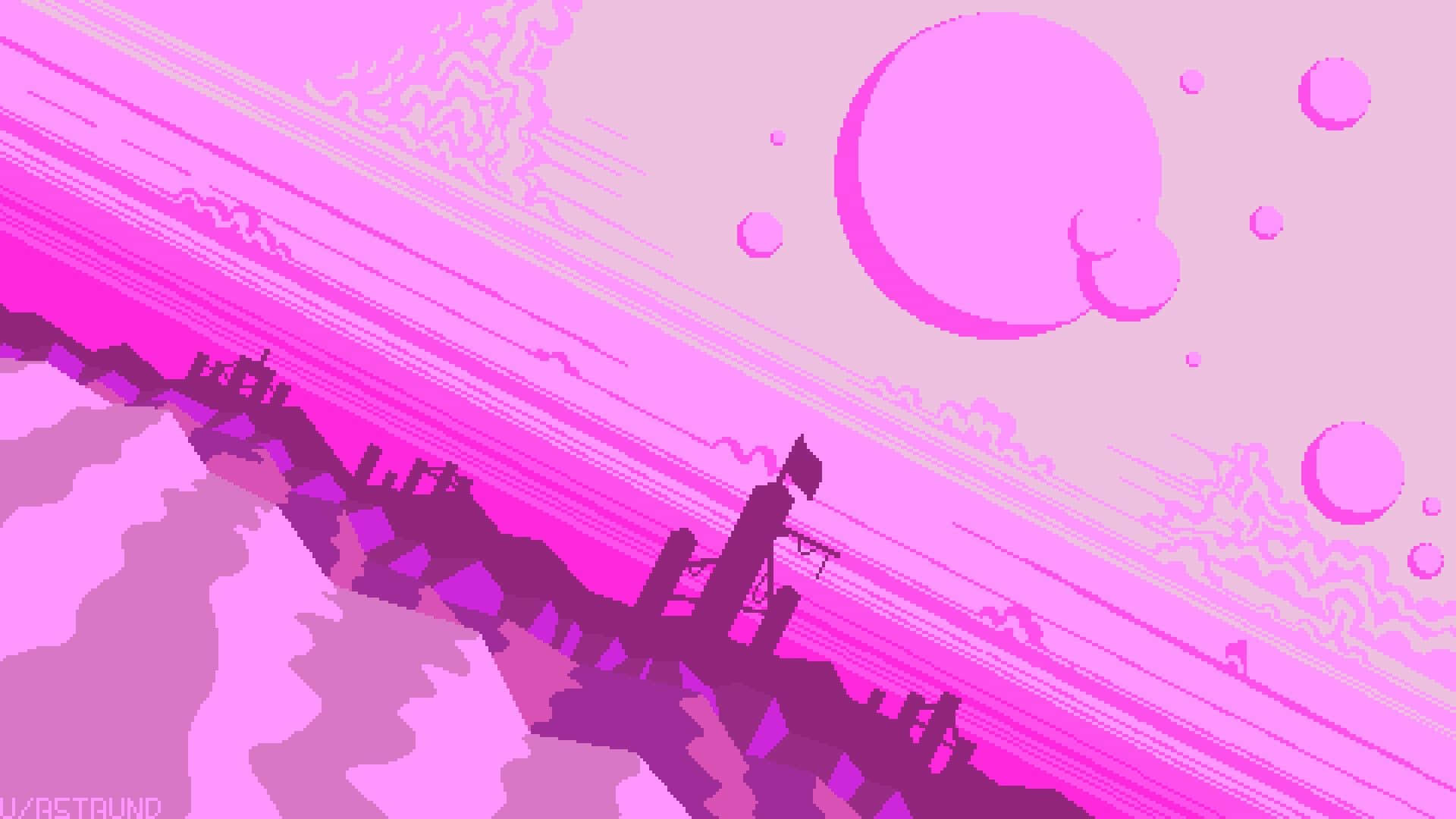Pink Pixel Art Wallpaper