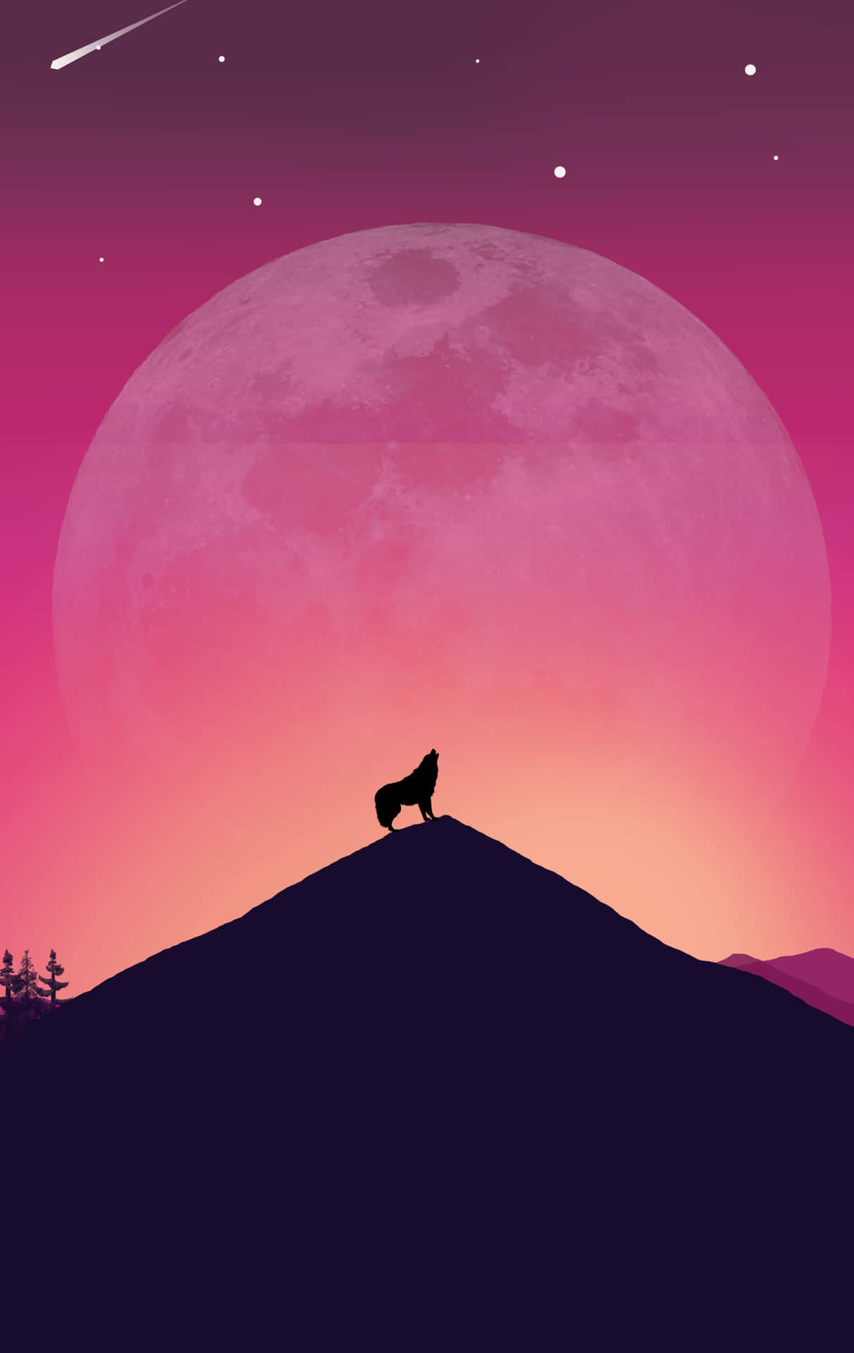 0+] Pink Wolf Backgrounds