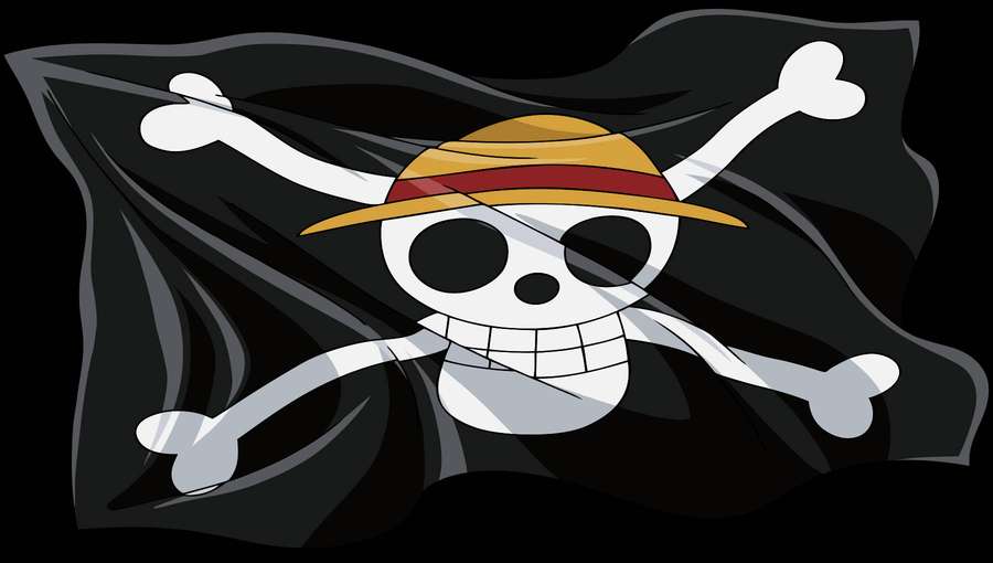Piratflag med kranie iført stråhat og krydsede ben. — Pirat Wallpapers