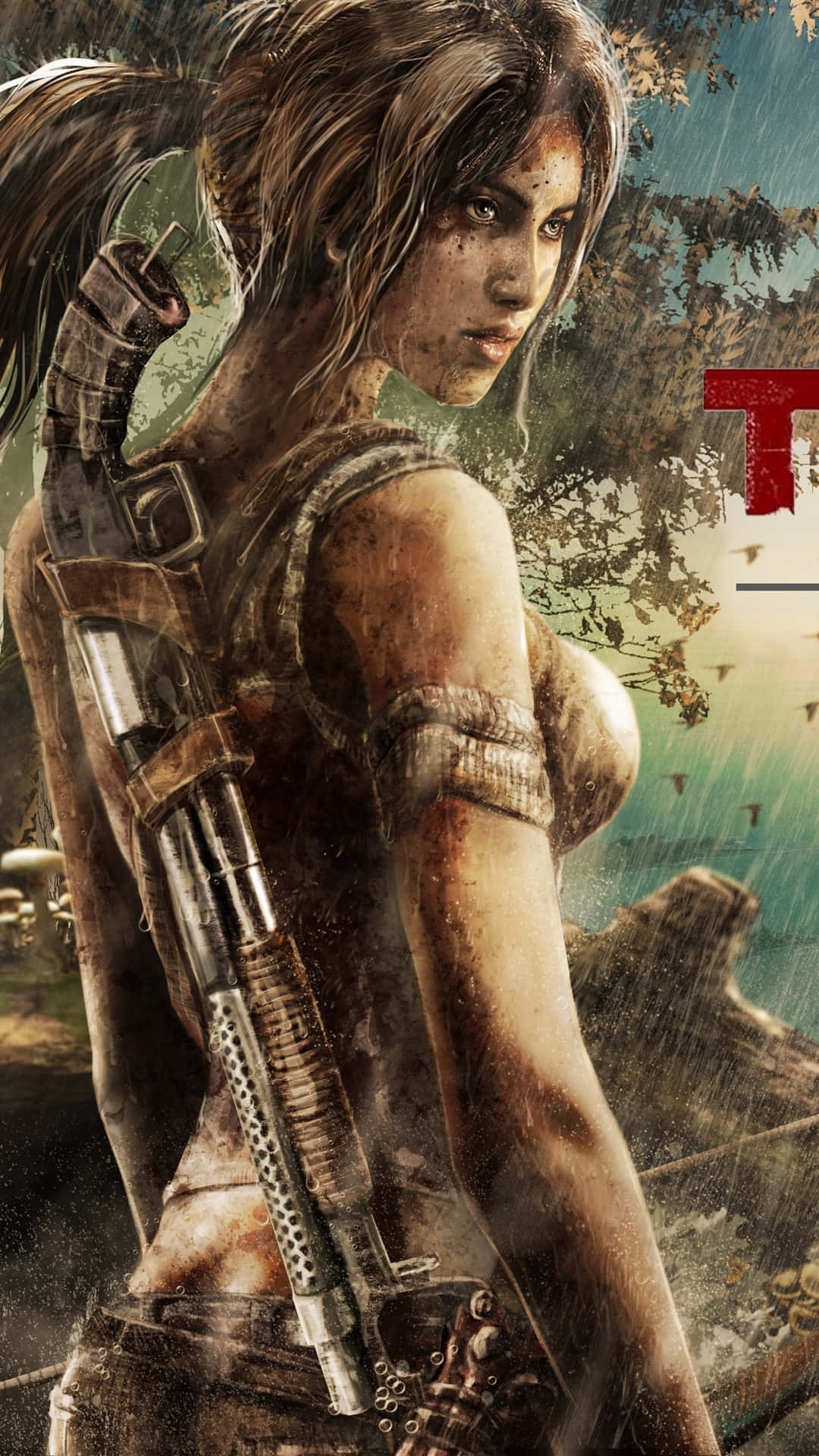 Pixel 3 Skuggan Av Tomb Raider Bakgrund