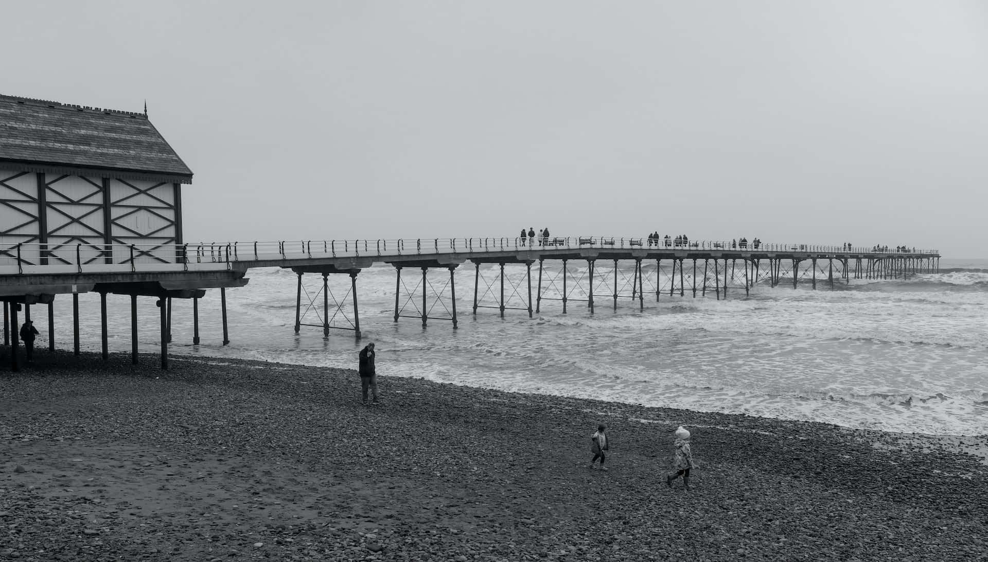 Plage Noir Et Blanc Fond d'écran