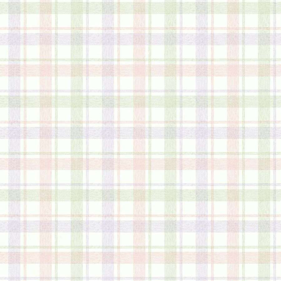 Pastel plaid wallpaper with pink green and lavender stripes on cream background — Plaid Background