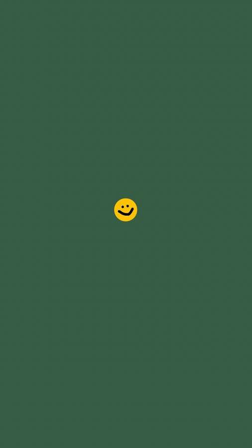 A yellow smiley face on a green background. — Plain Aesthetic Background