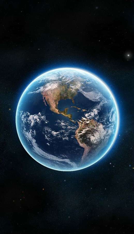Planet Earth viewed from space with continents oceans and stars — Planet earth Picture