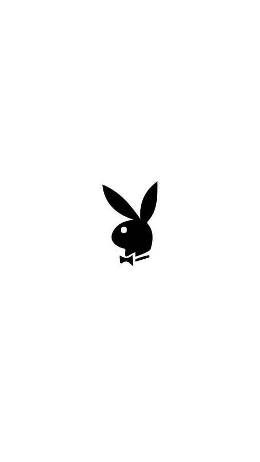 Schwarzes Kaninchen-Logo mit Fliege auf weißem Hintergrund — Playboy Bilder