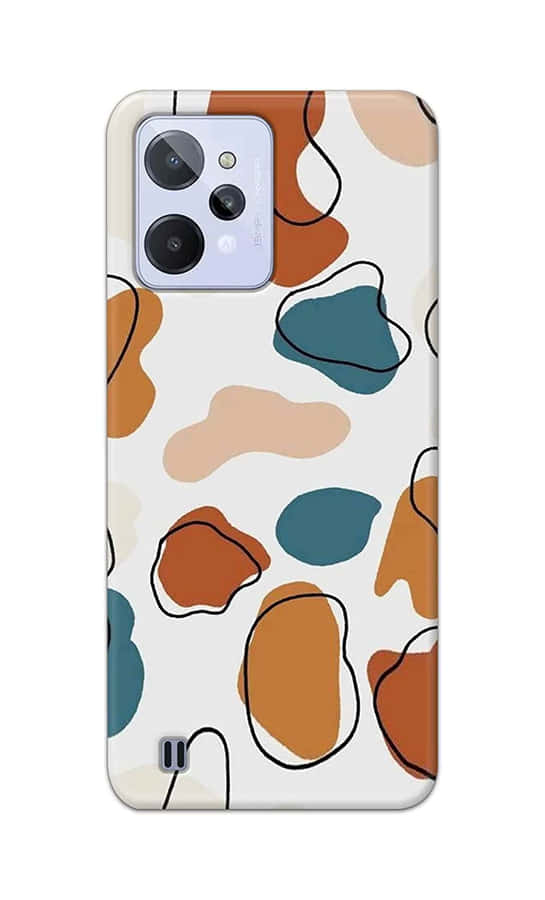 Casing ponsel dengan bentuk abstrak berwarna-warni di latar belakang krem — Pola Sapi Wallpaper