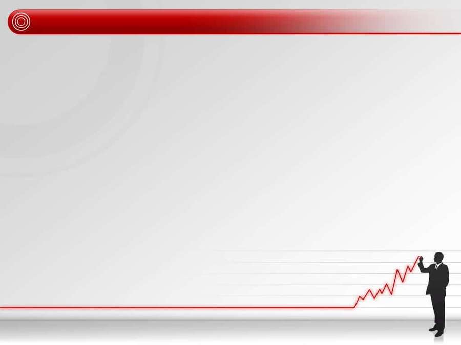 Businessman silhouette pointing at rising red graph line on white background. — Presentation Background