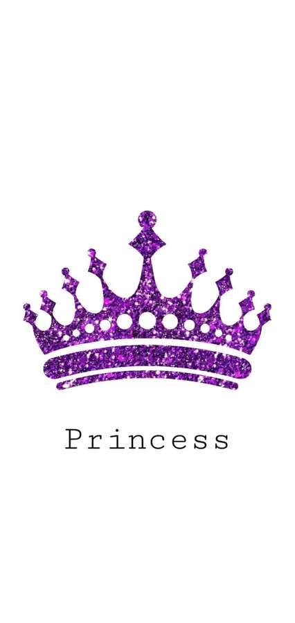 Violetti glitterkruunu, jonka alla sana prinsessa. — Princess Crown Taustakuvat