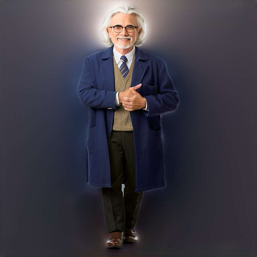 Elderly man in formal attire smiling with hands clasped — Professor PNG