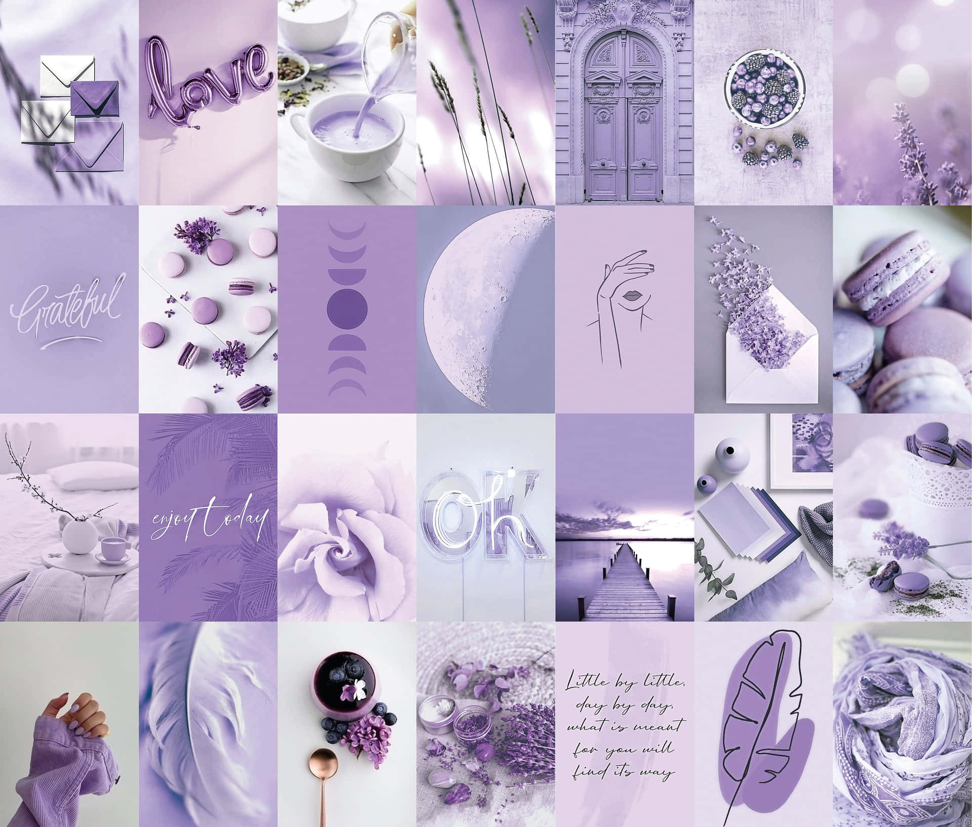 Purple Aesthetic Collage Background Wallpaper