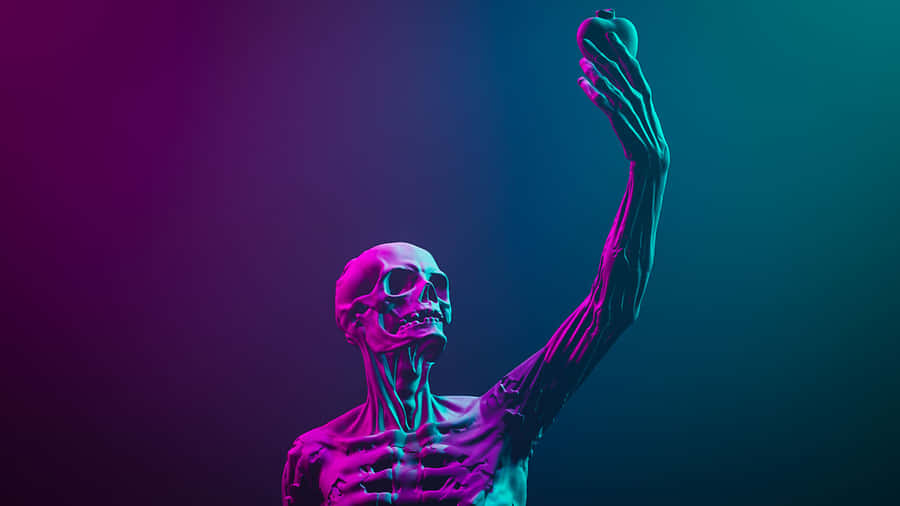 Purple Skeleton Aesthetic Wallpaper