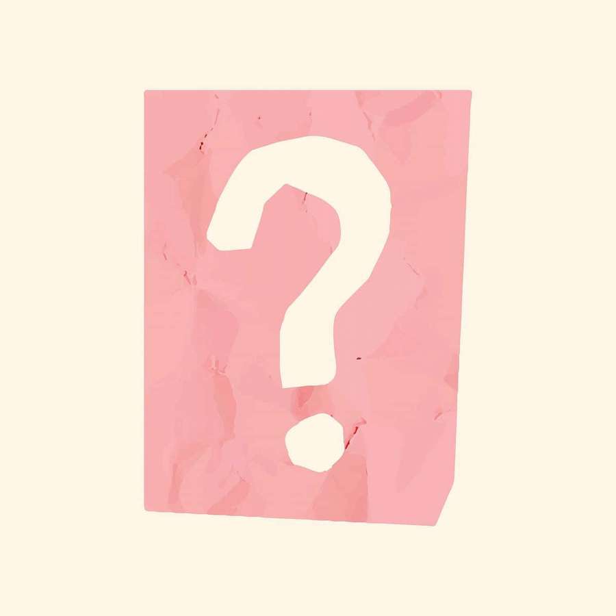 A white question mark on crumpled pink paper. — Question Mark Picture