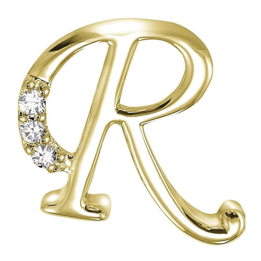 Gold letter R with three diamonds set along its curve. — R Background