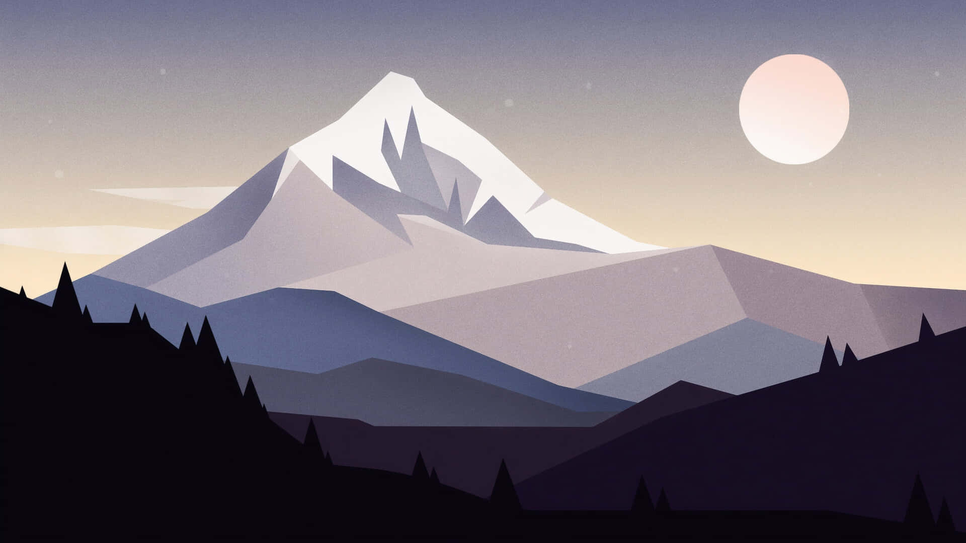 HD wallpaper red and black mountains with white moon illustration  minimalism  Wallpaper Flare