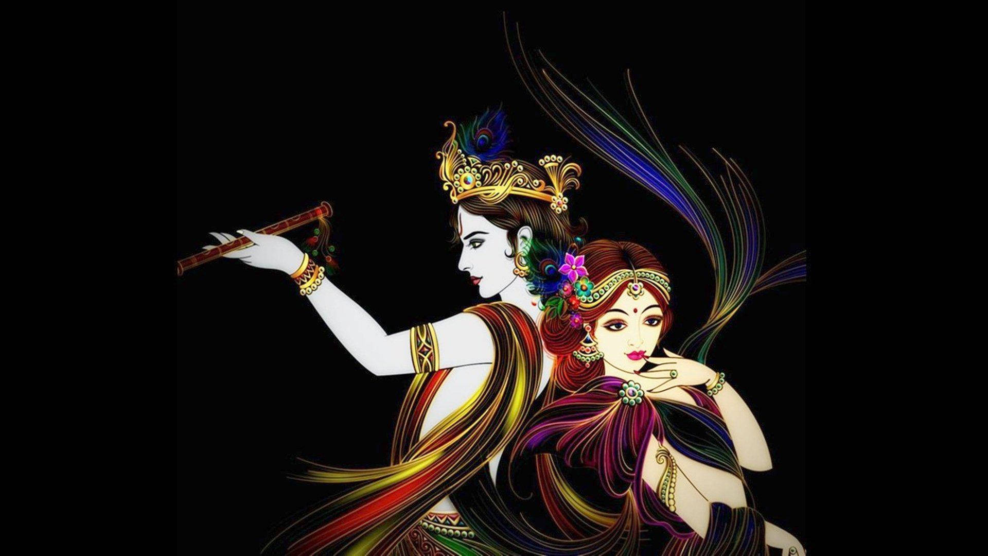 Radha Krishna 3d Bakgrunnsbildet